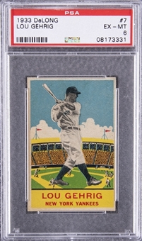 1933 DeLong #7 Lou Gehrig – PSA EX-MT 6